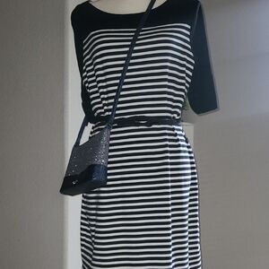 Black and White Striped Dress